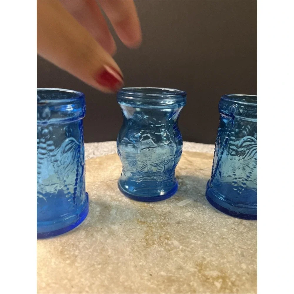 1976 Set Of 5 Bicentennial Wheaton 3.5 Ounce Juice Glasses